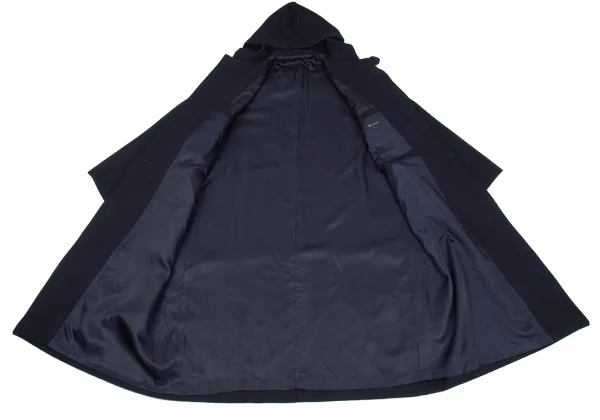 Y's for men Number Patch Wool Hooded Coat K-161361_015