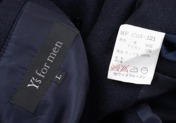 Y's for men Number Patch Wool Hooded Coat K-161361_018