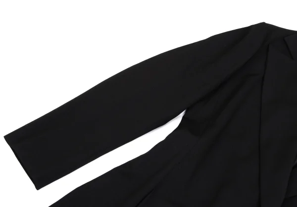 Yohji Yamamoto FEMME Wool Gaba Cut-off Hem Buttonless Long Jacket K-161363_006