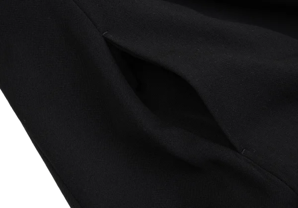 Yohji Yamamoto FEMME Wool Gaba Cut-off Hem Buttonless Long Jacket K-161363_010