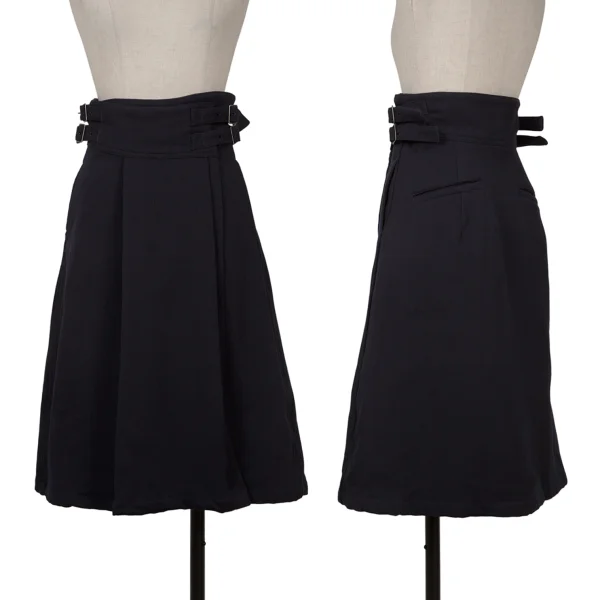 Yohji Yamamoto FEMME Wool Belted Wrap Skirt Navy XS-S K-161364_001