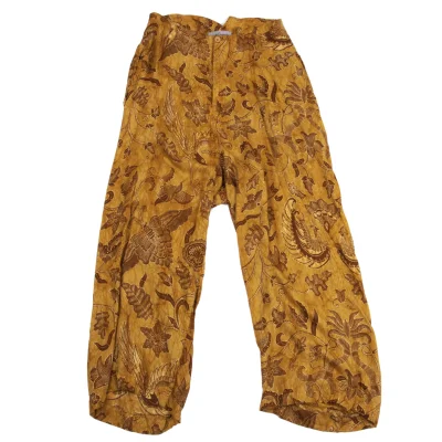 Yohji Yamamoto FEMME Botanical Print Back Drape Rayon Pants