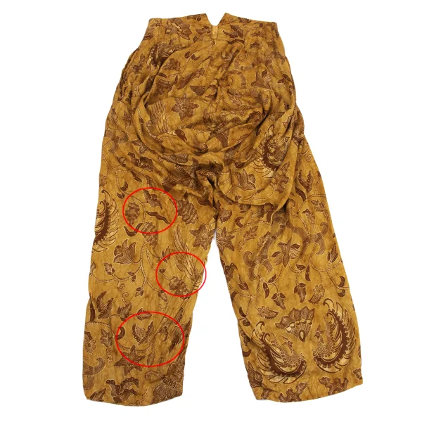 Yohji Yamamoto FEMME Botanical Print Back Drape Rayon Pants K-161365_012