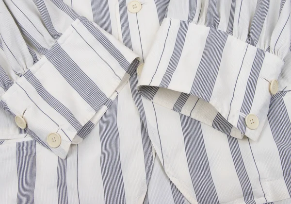 Y's Striped Collarless Jacket K-161368_009