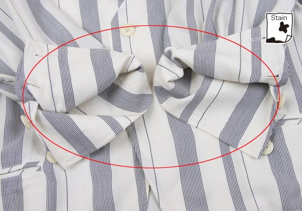 Y's Striped Collarless Jacket K-161368_010