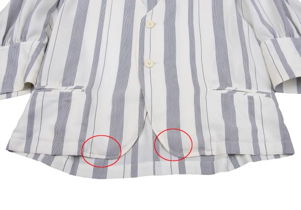 Y's Striped Collarless Jacket K-161368_011