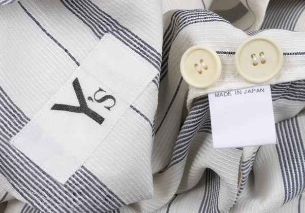 Y's Striped Collarless Jacket K-161368_020