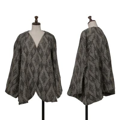 Y's Diamond Tweed Collarless Jacket