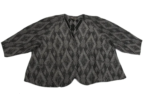 Y's Diamond Tweed Collarless Jacket K-161369_002