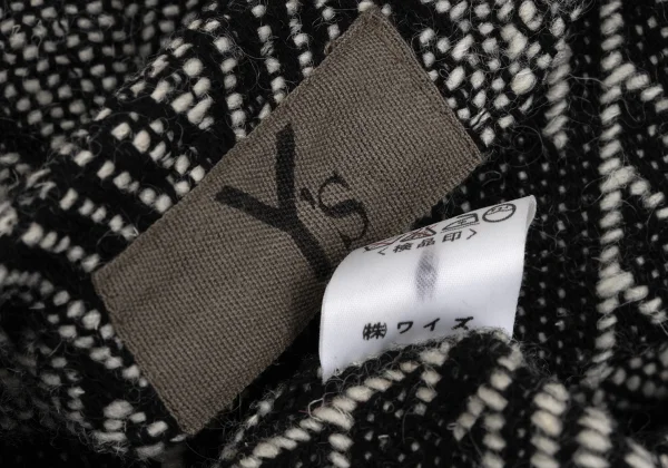 Y's Diamond Tweed Collarless Jacket K-161369_015