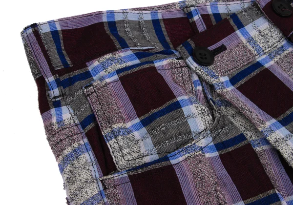 Y's Rayon Blend Half Wrap Check Wide Pants K-161373_003