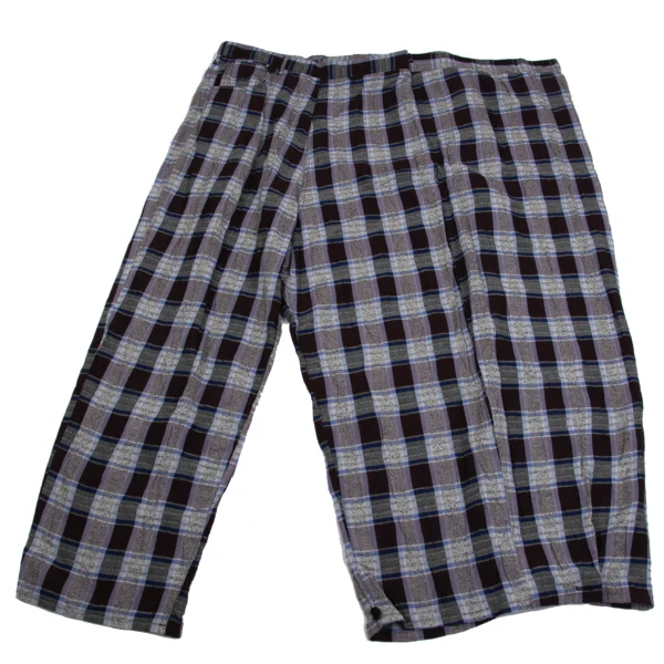 Y's Rayon Blend Half Wrap Check Wide Pants K-161373_010