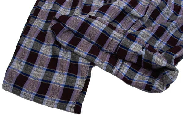 Y's Rayon Blend Half Wrap Check Wide Pants K-161373_011