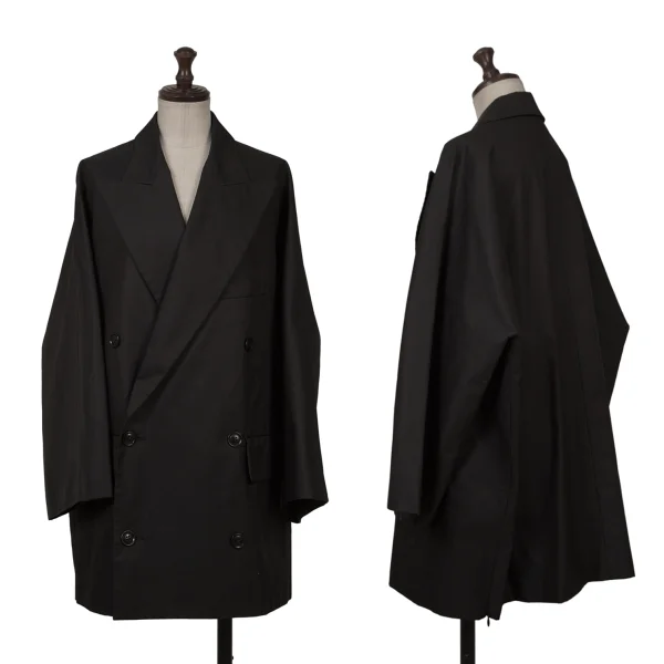 Y's PINK Cotton Poly Side Zip Double Jacket Black 1 K-161374_001