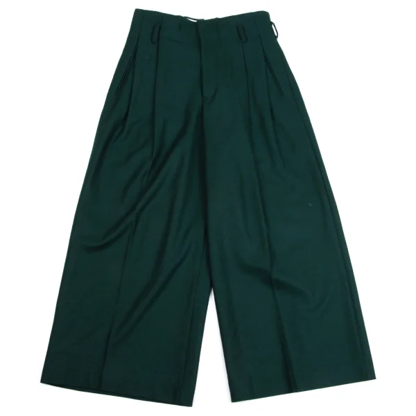 TAKESHI KOSAKA by Y's Pink Label Tuck Wide Dropped Crotch Pants Dark Green 3 K-161375_001