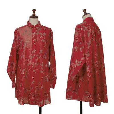 KENZO Cotton Botanical Printed Flare Shirt