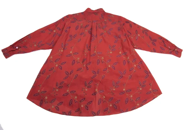 KENZO Cotton Botanical Printed Flare Shirt K-161382_014