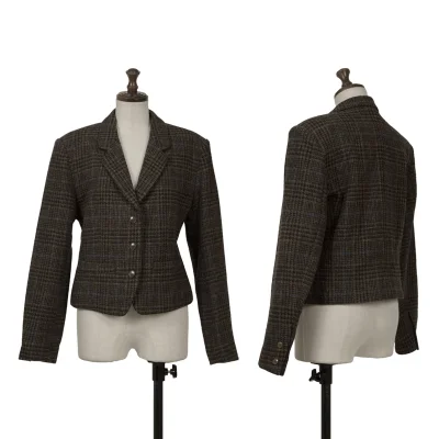 KENZO Wool Check Short Jacket