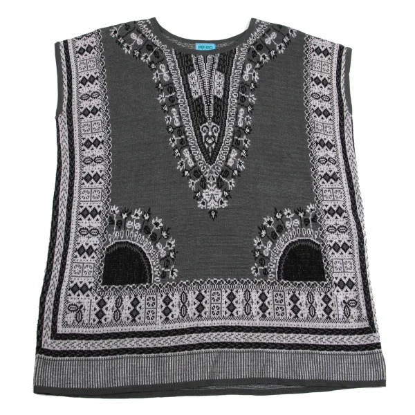 KENZO Acrylic Blend Jacquard Sleeveless Knit K-161387_002