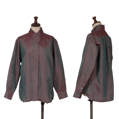 KENZO Silk Fly Front Stand Collar Shirt