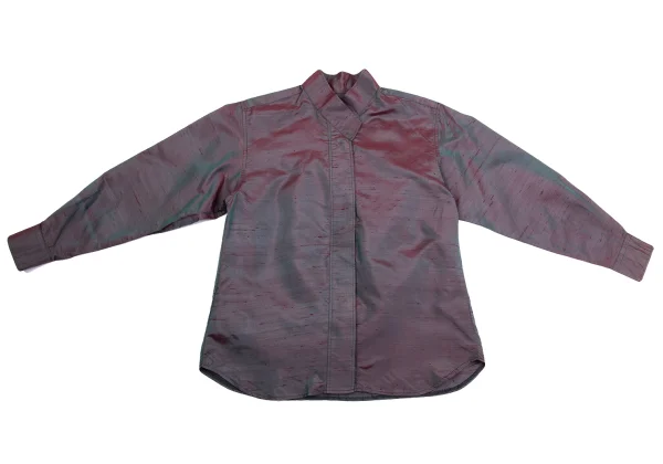 KENZO Silk Fly Front Stand Collar Shirt K-161388_002