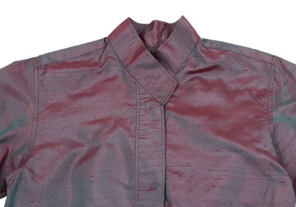 KENZO Silk Fly Front Stand Collar Shirt K-161388_003