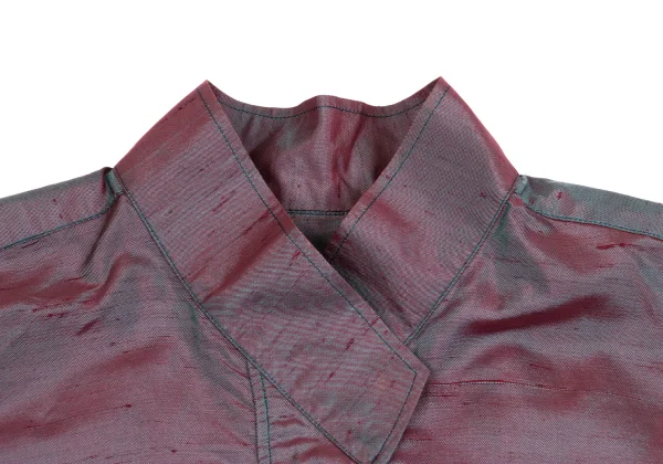 KENZO Silk Fly Front Stand Collar Shirt K-161388_004