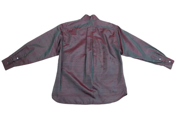 KENZO Silk Fly Front Stand Collar Shirt K-161388_010