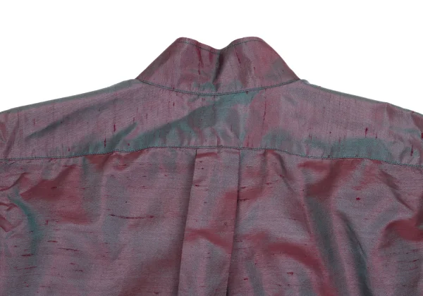 KENZO Silk Fly Front Stand Collar Shirt K-161388_011
