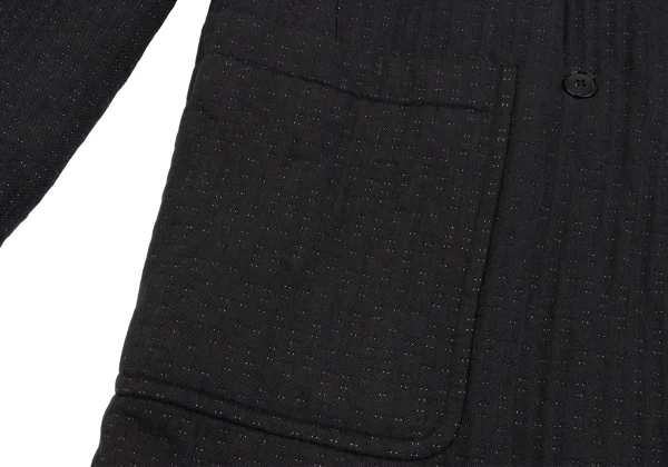 KENZO Wool Blend Collar Sashiko Double Breasted Jacket K-161391_009