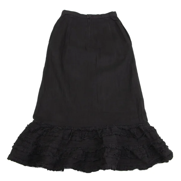 INGEBORG Hem Frill Cotton Skirt K-161394_008