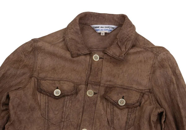 COMME des GARCONS Lamb Leather Trucker Jacket K-161397_003