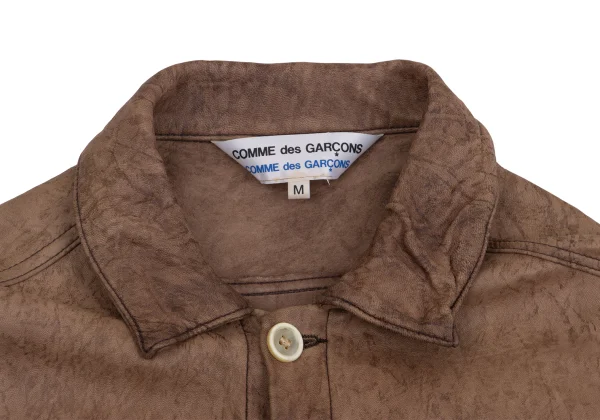 COMME des GARCONS Lamb Leather Trucker Jacket K-161397_004