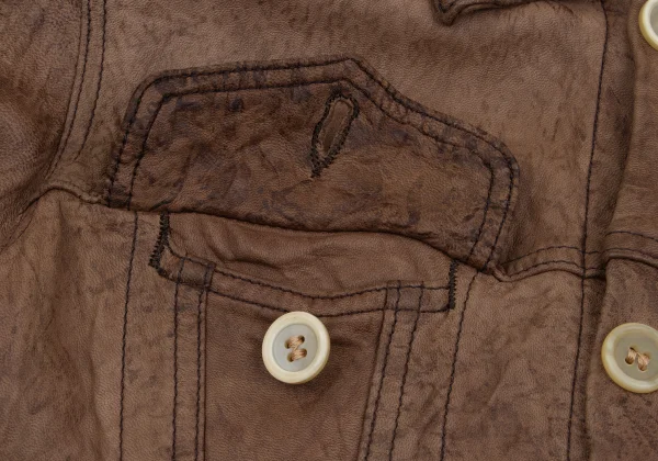 COMME des GARCONS Lamb Leather Trucker Jacket K-161397_006