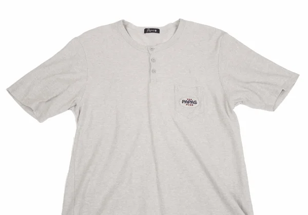 Papas+ Cotton Blend Logo Patch Henley T-Shirt K-161401_002