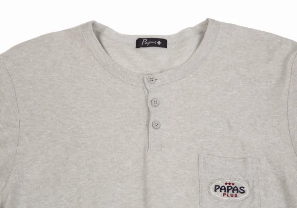 Papas+ Cotton Blend Logo Patch Henley T-Shirt K-161401_003