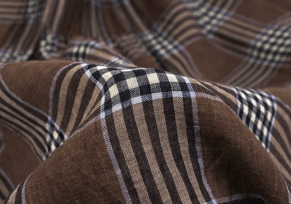 Mademoiselle NON NON Linen Blend Check Pin-tuck Design Blouse K-161402_014