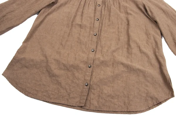 Mademoiselle NON NON Cotton Blend Pin Tuck Design Band Collar Shirt K-161403_010