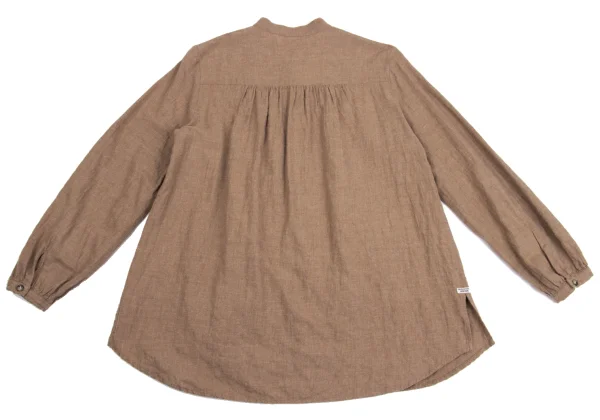 Mademoiselle NON NON Cotton Blend Pin Tuck Design Band Collar Shirt K-161403_013