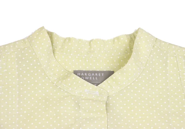 MARGARET HOWELL Pin-dot  Band Collar Short Sleeve Shirt K-161408_004
