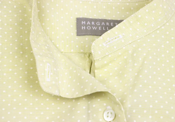 MARGARET HOWELL Pin-dot  Band Collar Short Sleeve Shirt K-161408_005
