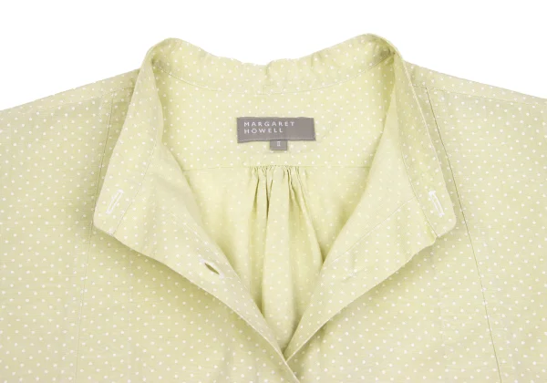 MARGARET HOWELL Pin-dot  Band Collar Short Sleeve Shirt K-161408_006
