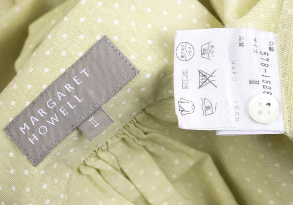 MARGARET HOWELL Pin-dot  Band Collar Short Sleeve Shirt K-161408_017