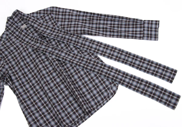 MARGARET HOWELL Check Ribbon Neck Shirt K-161409_007