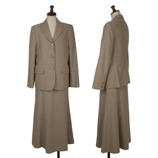 MARGARET HOWELL Wool Jacket & Skirt Beige 2 K-161413_001