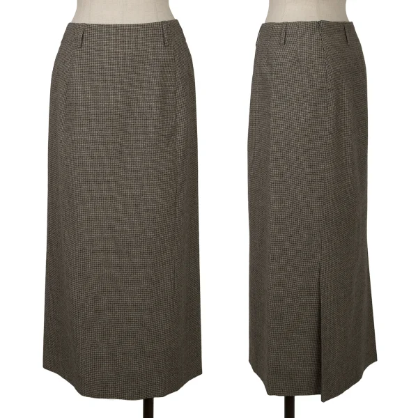 MARGARET HOWELL Wool Houndstooth Skirt Black,Beige 2 K-161414_001