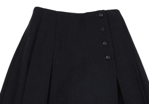 MARGARET HOWELL Wool Check Tuck Pleats Wrap Skirt K-161421_003