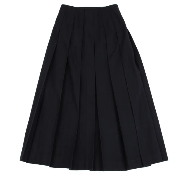 MARGARET HOWELL Wool Check Tuck Pleats Wrap Skirt K-161421_008