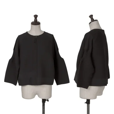 HIROKO BIS Rib Switching Zip Cardigan 