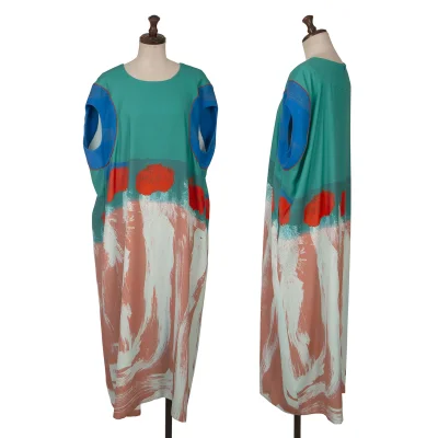 HIROKO KOSHINO Art Printed Design Sleeveless Dress